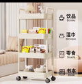Rolling Cart with Handle and Storage Shelf — Freestanding, Multi-Tier Storage for Kitchen, Bathroom, Snacks, and Toiletries
