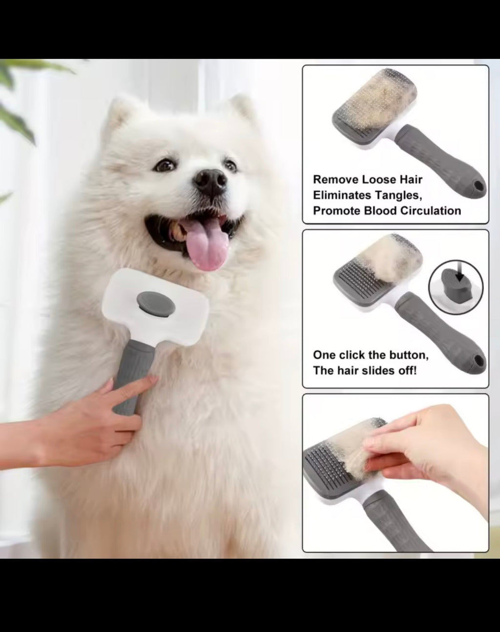 Washable brush for pets, easy to clean and antistatic