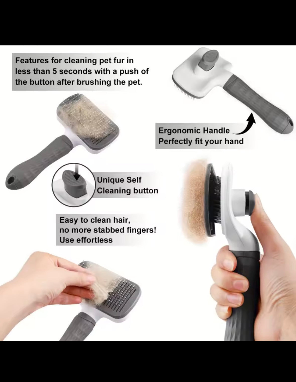 Washable brush for pets, easy to clean and antistatic