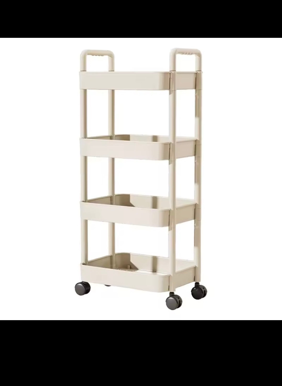 Rolling Cart with Handle and Storage Shelf — Freestanding, Multi-Tier Storage for Kitchen, Bathroom, Snacks, and Toiletries